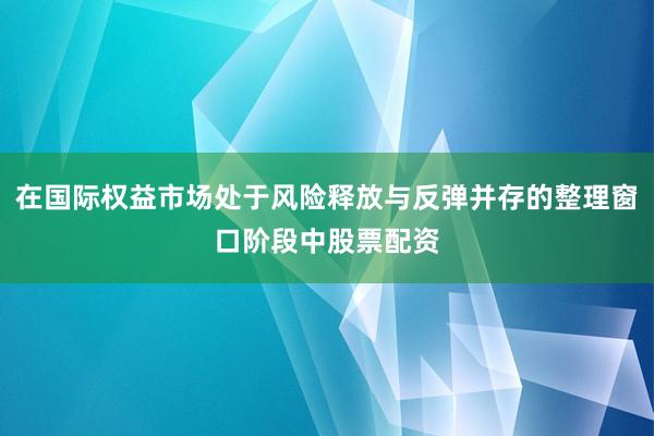 在国际权益市场处于风险释放与反弹并存的整理窗口阶段中股票配资