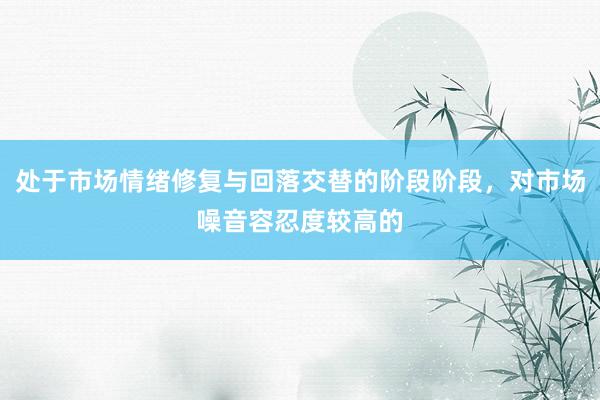 处于市场情绪修复与回落交替的阶段阶段，对市场噪音容忍度较高的