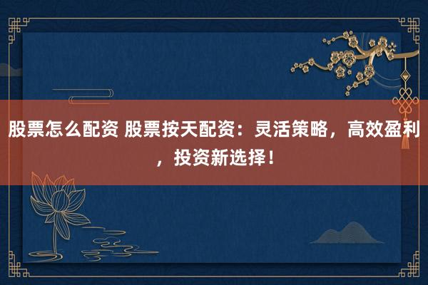 股票怎么配资 股票按天配资：灵活策略，高效盈利，投资新选择！