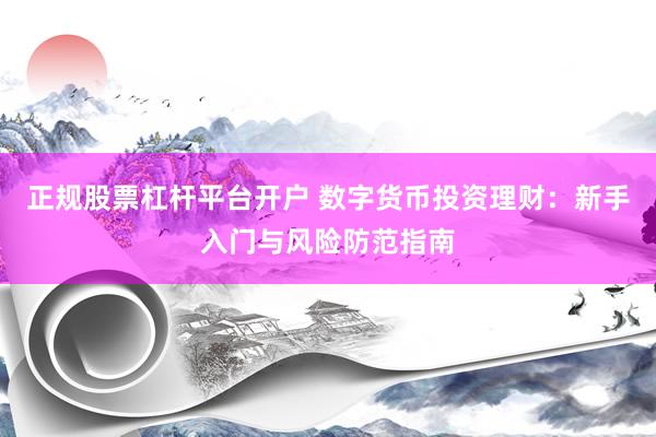 正规股票杠杆平台开户 数字货币投资理财：新手入门与风险防范指南